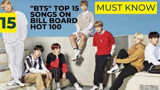 BTS’ 15 Top Songs on the Billboard Hot 100  top 15 songs  bts Hot board100 BTS army [upl. by Eilasor]