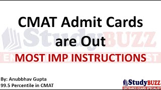 CMAT 2024 Admit Cards are Out What All you Can Carry [upl. by Yadsendew]