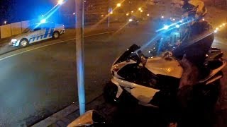 Cold Winter Night Ride  R1 CROSSPLANE SOUND Wheelies COPS RAW [upl. by Valleau]