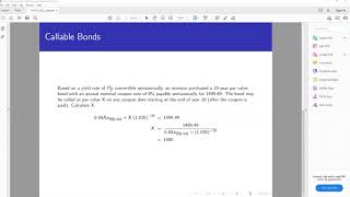 Callable Bonds Example [upl. by Risteau102]