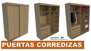 Como Hacer un Armario con Puertas Corredizas  Sistema Corredizo [upl. by Nnairac]