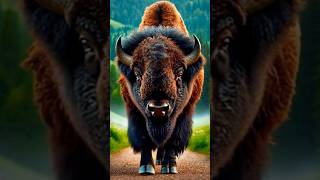 American Bison vs Lion Tiger Wildebeest Jaguar Panther Wolf Moose Crocodile Panda Hippo [upl. by Airotkiv]