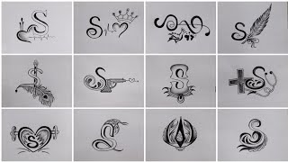 NEW SIMPLE BUT BEAUTIFUL DIFFERENT TYPES OF S LETTER TATTOO DESIGNS MAKING WITH PENCIL [upl. by Carmella]