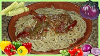 Linguine estive con peperoni melanzane e zucchine  Le Ricette di Zio Roberto [upl. by Agatha]