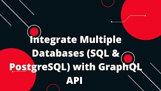 Nodejs GraphQL API Tutorial 12 🌐 Connect Multiple Databases SQL amp PostgreSQL to GraphQL Nodejs [upl. by Wyne383]