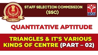 Quantitative Aptitude  Triangles amp Its Various Kinds of Centre Part – 02  SSC CGLCHSL [upl. by Anatnom]