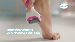 Amopé Pedi Perfect™ More convenient than manual foot file [upl. by Anabal]