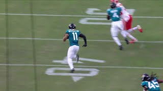 Parker Washington weaves through traffic on 73YARD kickoff return [upl. by Eibreh]