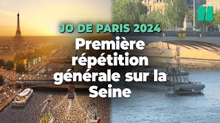 JO de Paris 2024  une première répétition de la cérémonie d’ouverture sur la Seine [upl. by Aicercul622]