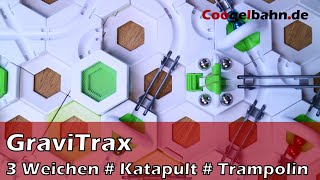 GraviTrax Drei Weichen 🎯 KatapultSchuss auf Trampolin [upl. by Hasseman]