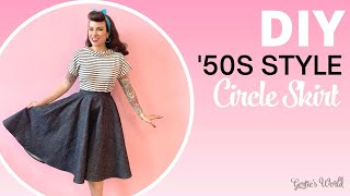 Gerties 50s Circle Skirt Sewing Tutorial with Tips for Beginners FREE Charm Pattern in Sizes 234 [upl. by Ynwat]