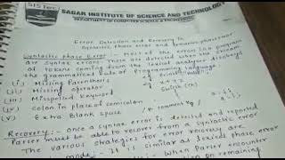 Error Detection amp Recovery in Syntactic amp Semantic Phase [upl. by Ttayh841]