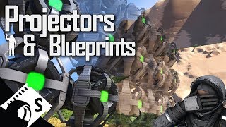 Space Engineers Tutorial Projectors and Blueprints tips tutorials and testing for survival [upl. by Schwing]