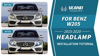 How to Install Vland LED Headlights 1520 For BENZ W205 [upl. by Zenda94]