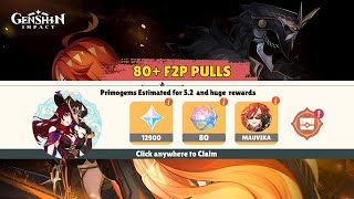 BIG NEWS FOR F2P PLAYERS 80 FREE PULLS IN NEXT PATCH  FREE 4 STAR WEAPON  Genshin Impact [upl. by Zephan]