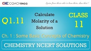 Some Basic Concepts of Chemistry Q111 Chapter 1 NCERT solutions CHEMISTRY Class 11 [upl. by Odraude]