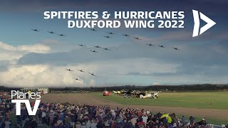 Awesome Duxford Wing massive formation of Spitfires and Hurricanes Battle of Britain Air Show [upl. by Rehteh]