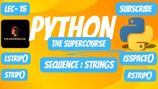 Python Programming Language  The SuperCourse  Lec 15  String Functions part  3 prabodhnam [upl. by Ajet]