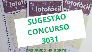 CONCURSO LOTOFACIL 3031 ANÁLISE E GRÁFICO [upl. by Cindy718]