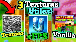 🔴 Las 3 Mejores Texturas MULTI USOS para MCPE 121X  Texturas con 25 Funciones UTILES [upl. by Toth]