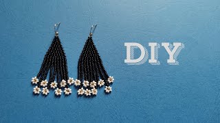 Beading Art Seed Bead Earrings DIY How to make beaded floral earrings [upl. by Files]