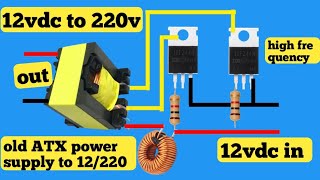 using old SMPS transformer  inverter 12v to 220v no ic amartechnology [upl. by Obeded]