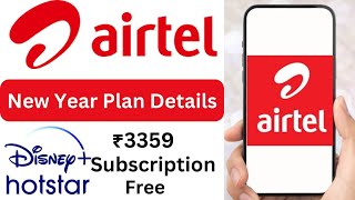 airtel 3359 plan details  airtel 1 year plan  Airtel Disey Hotstar Subscription Plan [upl. by Donall]