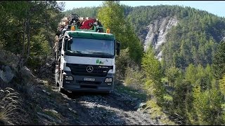 EXTRÊME CONDITION CONTRÔLE REMORQUE DOOL  Grumier en montagne chargé a 16 mètres [upl. by Favianus]