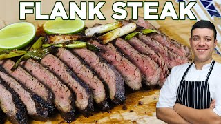 Tender Flank Steak  Cast Iron Recipe by Lounging with Lenny [upl. by Pillihp]