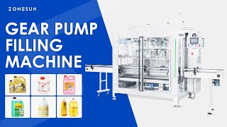 Zonesun ZSVTGP8D Servo Gear Pump Filling Machine fillingmachine bottlefiller [upl. by Kendrick150]