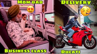 Mummy Papa ki pehli Business Class Flight 😍 or Ducati Delivery ki Long Ride ki full Tayari 🔥 [upl. by Nylknarf296]