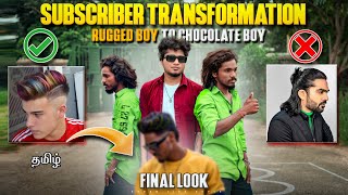 Subscriber Haircut amp Style Transformation  Rugged Look To Choco Look  Saran Lifestyle [upl. by Rubel]