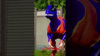 Colorful Superhero Dino Battle Blue IRex vs Spiderman Spinosaurus vs Indoraptor jurassicworld [upl. by Cestar]