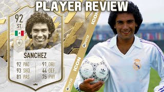 HUGOL ⚽️ 92 PRIME ICON HUGO SANCHEZ PLAYER REVIEW FIFA 22 ULTIMATE TEAM [upl. by Ahsienod]