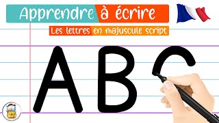 Apprendre À Écrire Les Lettres De LAlphabet En Majuscule Script  Apprendre À Tracer Les Lettres [upl. by Randie]