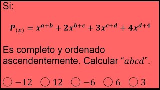 3081  Ejercicio resuelto sobre polinomio ordenado y completo [upl. by Franck]