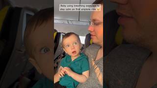 Baby uses breathing techniques to keep himself calm during his first airplane ride He didn’t cry [upl. by Ecyrb]