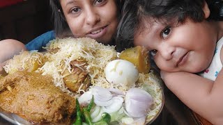 Eating Egg Chicken Biriyani with chicken chaap salad  Food eating  poulamieatingshow [upl. by Kirsteni]