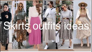 How to wear a skirt  skirts outfits ideas  2024 how to look good in midi skirts [upl. by Rossy862]