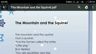 The Mountain and the squirrel  Poem  Full Hindi Explanation [upl. by Ordnasela840]