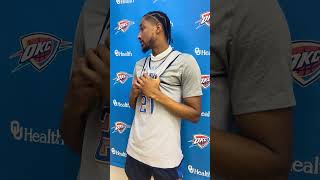 Aaron Wiggins on the fast start the Thunder’s defense had vs the Spurs and generating turnovers [upl. by Reginald610]