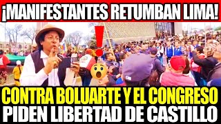 GRAN MARCHA MULTITUDINAL CONTRA DINA BOLUARTE Y EL CONGRESO FUJIMORISTA PIDEN LIBERTAD DE CASTILLO [upl. by Soinski]