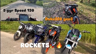 ROCKETS🚀❤️  with brothers🤝 duke390 duke250 r15v4 rs200 dominar400cc [upl. by Eelorac231]