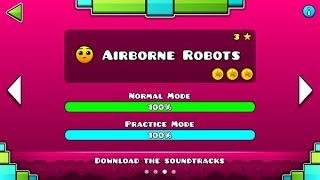 Geometry Dash Meltdown – “Airborne Robots” 100 Complete All Coins  GuitarHeroStyles [upl. by Troyes]