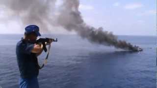 Russian Navy vs Somalia pirates [upl. by Anaicul]