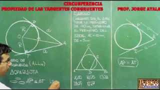 PROPIEDAD DE LAS TANGENTES A UNA CIRCUNFERENCIA DEMOSTRACION [upl. by Ayhtnic]