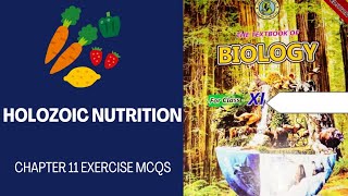 Holozoic nutrition exercise mcqs Chapter 11 Holozoic nutrition exercise mcqs Sindh board book [upl. by Edin]