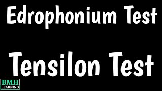 Edrophonium test  Tensilon Test For Myasthenia Gravis  Myasthenic Crisis  Cholinergic Crisis [upl. by Eleahcim167]