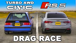 800hp AWD Civic v Audi RS5 DRAG RACE [upl. by Esta372]