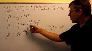 Deriving and Using the Formula for the Area of a Sector Ex 4 [upl. by Utas]